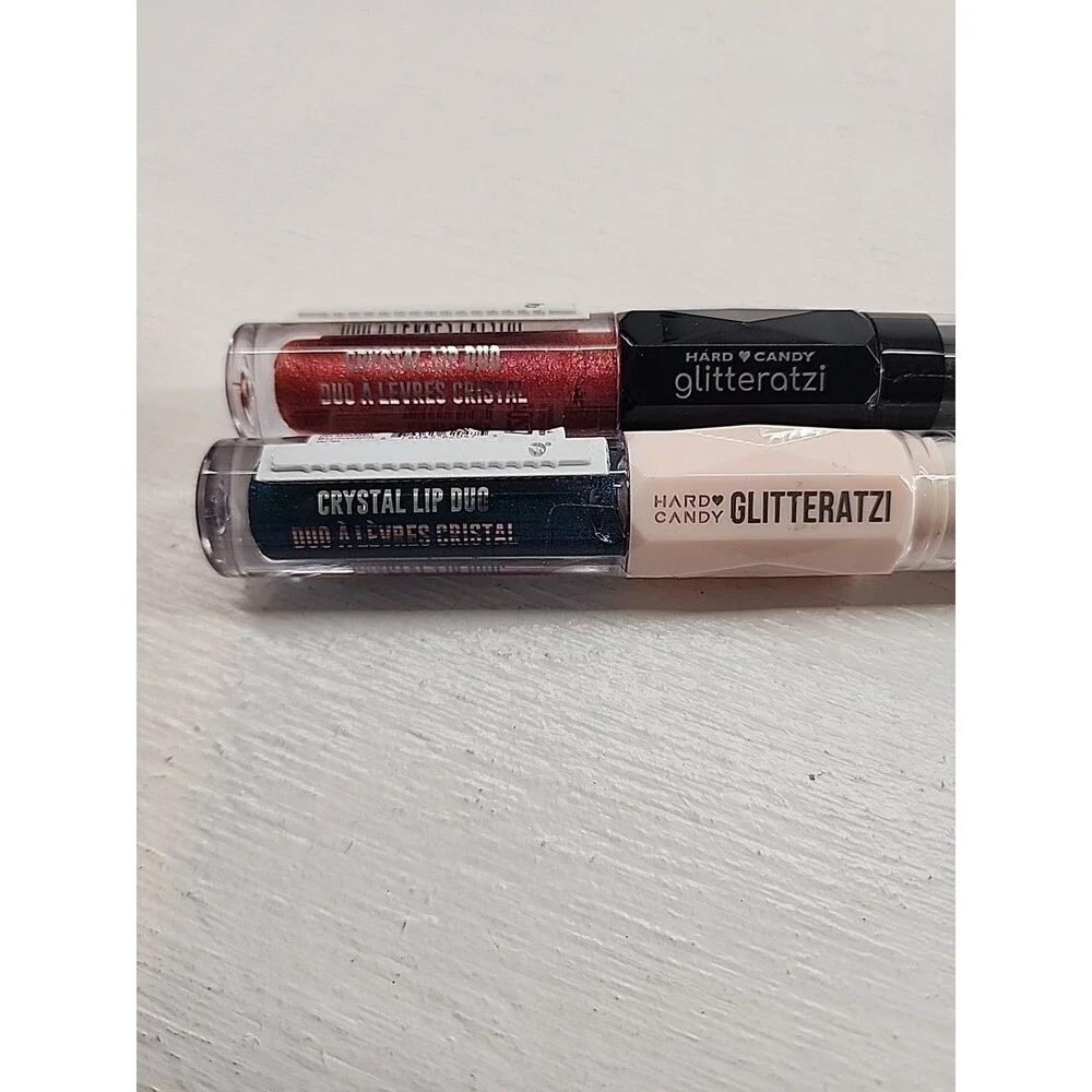 x2 Hard Candy‎ GLITTERATZI CRYSTAL LIP DUO ~ Crushed Crimson & Teal My Thunder